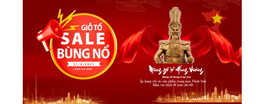 Thông báo chương trình khuyến mãi Flash sale trên website - Lễ Giỗ Tổ Hùng Vương