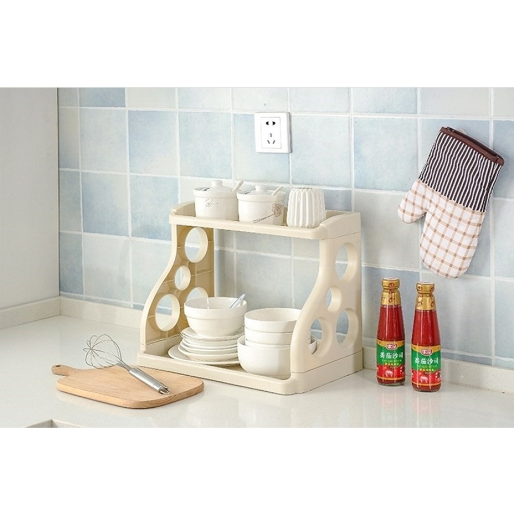 Kệ để gia vị bằng nhựa 2 tầng