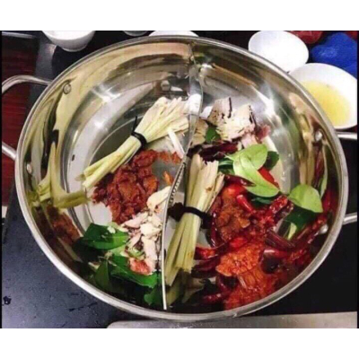 Nồi lẩu 2 ngăn 30cm HOTPOT - Kèm nắp kính