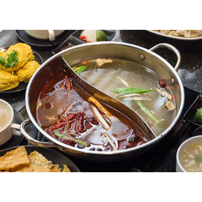 Nồi lẩu 2 ngăn 30cm HOTPOT - Kèm nắp kính