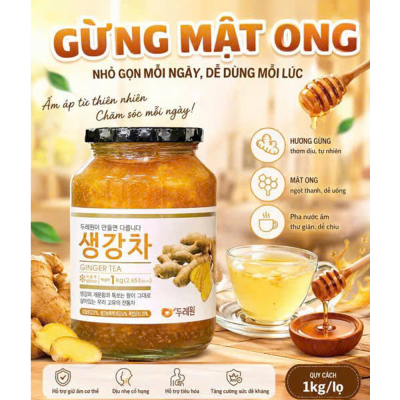 2 Lọ Trà Mật Ong Gừng Dooreawon Hàn Quốc 1kg/lọ 2 Lọ Trà Mật Ong Gừng Dooreawon Hàn Quốc 1kg/lọ