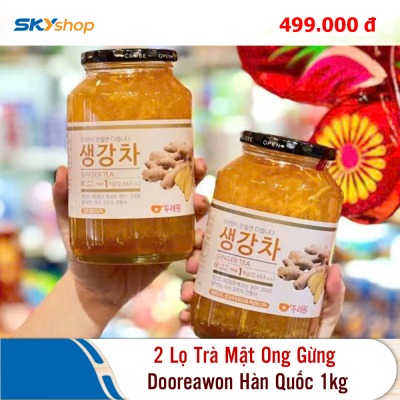 2 Lọ Trà Mật Ong Gừng Dooreawon Hàn Quốc 1kg/lọ