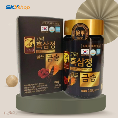 1 hộp Cao Hắc Sâm Linh Chi Đông Trùng Korea Black Ginseng Extract Gold Geum Song 960g (4 lọ x 240g)