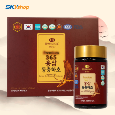 1 hộp cao hồng sâm Đông Trùng Hạ Thảo 365 Hàn Quốc hộp 2 lọ (250gr/lọ)