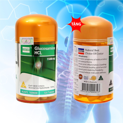 1 Lọ Costar Glucosamine HCL 1500mg (120 viên/lọ) - Viên uống bổ sung khớp - Tặng 1 lọ cùng loại