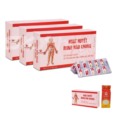 Dân Khang - 5 Hộp Hoạt huyết Minh Não Khang (30 viên/hộp) - Tặng 1 Hộp Hoạt Huyết Minh Não Khang ( 30 viên/hộp) + 1 kg gạo ST24