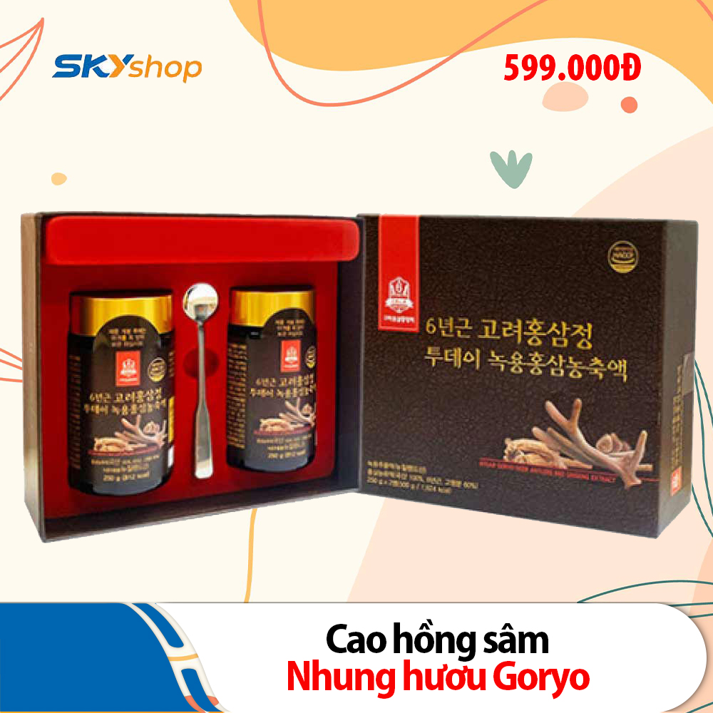 1 hộp cao hồng sâm nhung hươu Goryo (250g x 2 lọ)