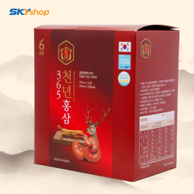 2 Hộp nước chiết hồng sâm nhung hươu linh chi 365 Hansusam - Hộp 20 Gói 70ml