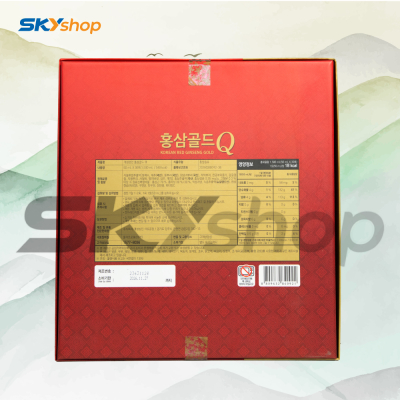 2 Hộp nước hồng sâm nhung hươu linh chi Gold Q Hàn Quốc (Hộp 30 gói x 50ml) - Tặng 2 túi giấy + 1 gói kẹo sâm 200g