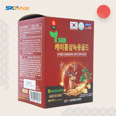 1 Hộp nước hồng sâm nhung hươu 6 năm tuổi KSUN (Hộp 20 gói x 70ml)