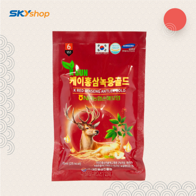 1 Hộp nước hồng sâm nhung hươu 6 năm tuổi KSUN (Hộp 20 gói x 70ml)