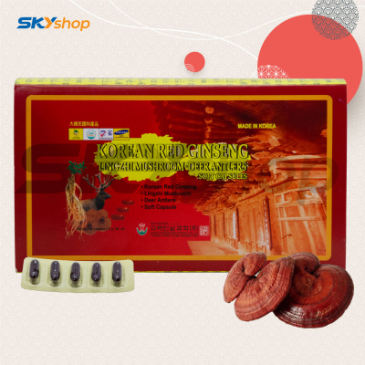 3 Hộp thực phẩm bảo vệ sức khỏe viên nang mềm nấm Linh Chi Hồng Sâm Hàn Quốc và Lộc Nhung (60 viên/hộp)