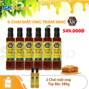 6 Chai mật ong Hoa Tràm Honey An 380gr - Tặng 2 chai mật ong Tây Bắc Honey An 380gr