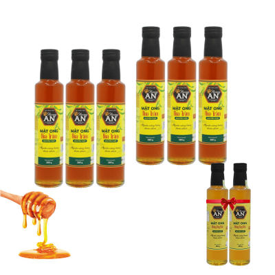 6 Chai mật ong Hoa Tràm Honey An 380gr - Tặng 2 chai mật ong Tây Bắc Honey An 380gr