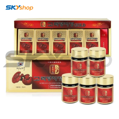 1 hộp cao linh chi Hàn Quốc Pocheon (hộp 5 lọ x 50g) - Tặng 1 hộp trà sâm 