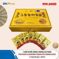 1 Hộp nước đông trùng hạ thảo Pocheon K-L-M Silkworm Cordyceps Drink Gold (hộp 60 gói x 30ml)