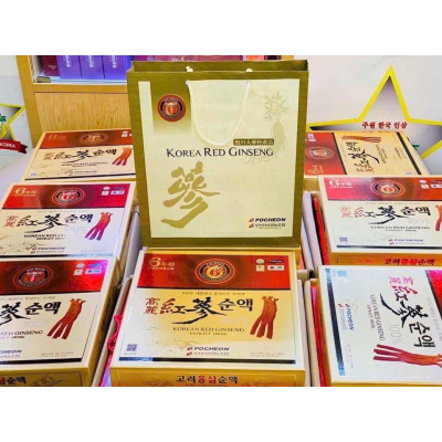 1 Hộp nước hồng sâm nguyên chất Pocheon Korean Red Ginseng Extract Drink (30 gói x 80ml)