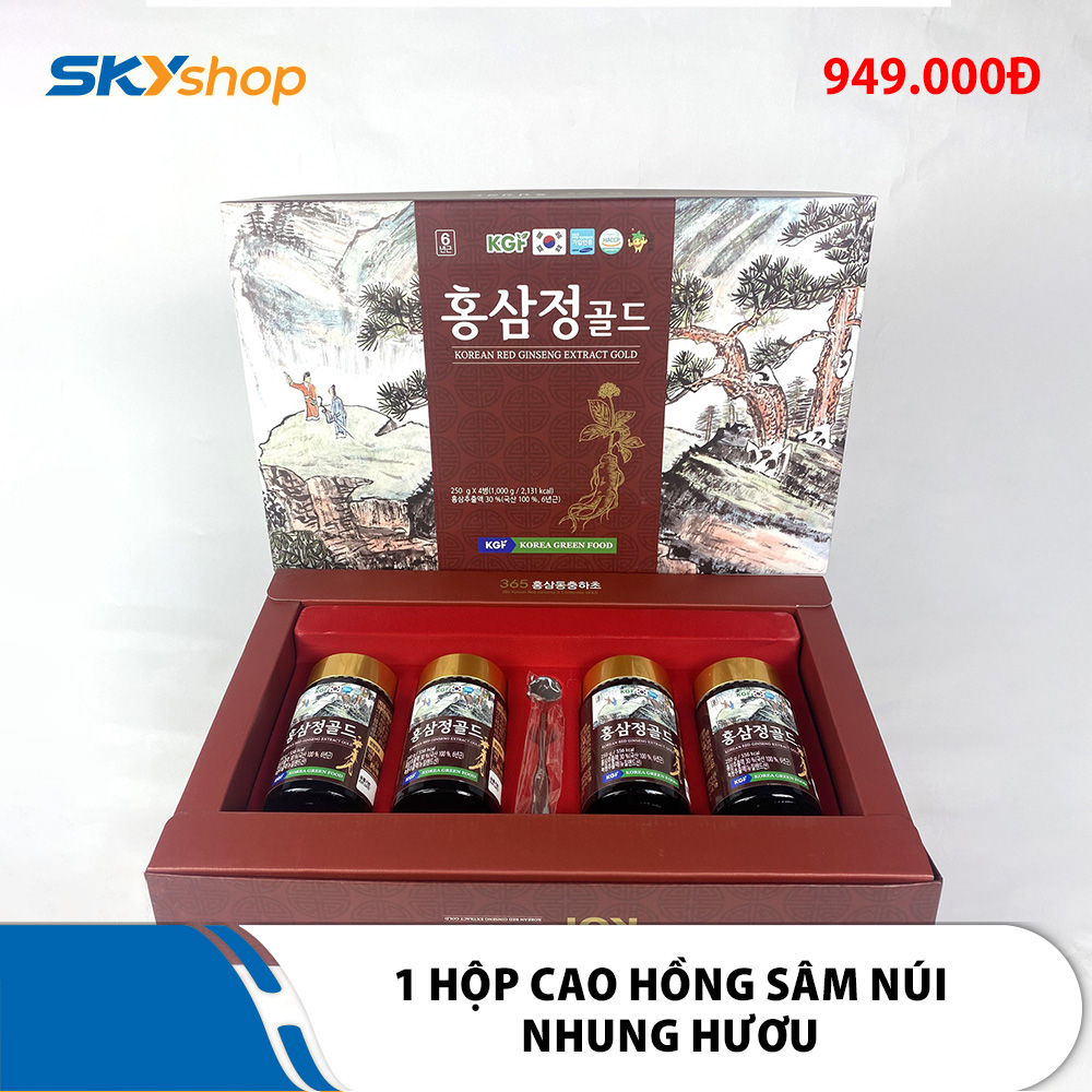 1 hộp cao hồng sâm núi nhung hươu (4 lọ 250g) Korea Green Food - Hàng chính hãng
