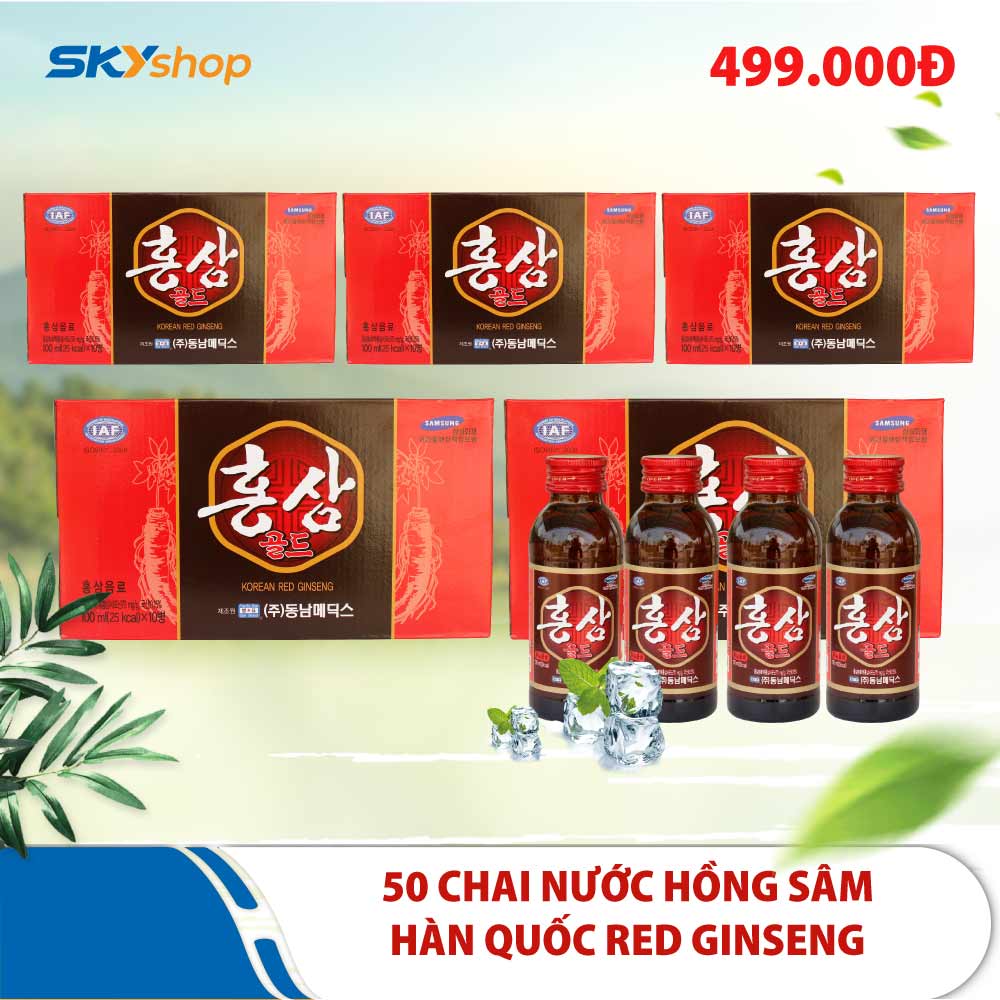 50 chai nước uống hồng sâm Hàn Quốc Red Gensing