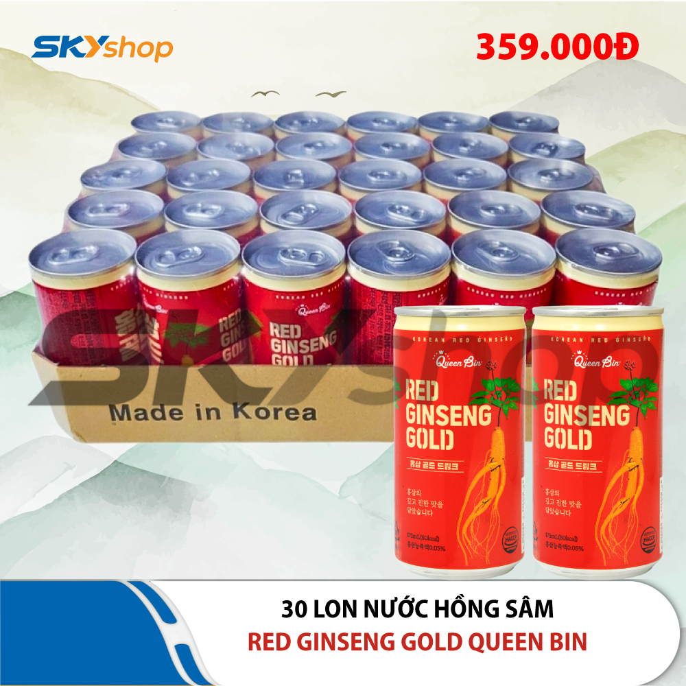 30 lon nước hồng sâm Queen Bin 175ml