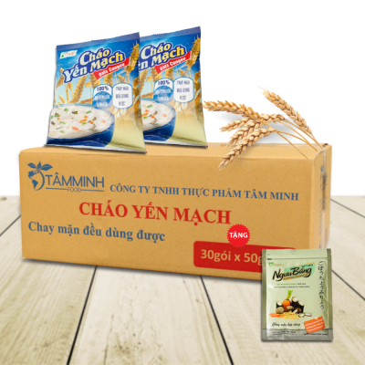 Tâm Minh - 01 thùng Cháo Yến Mạch (30 gói)  - Tặng kèm 01 gói Bột nêm Ngưu báng 200g 