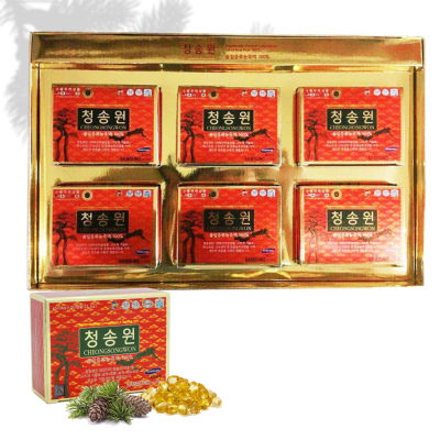 1 hộp tinh dầu thông đỏ Hàn Quốc Cheong Song Won (180 viên/hộp - 6 hộp nhỏ)