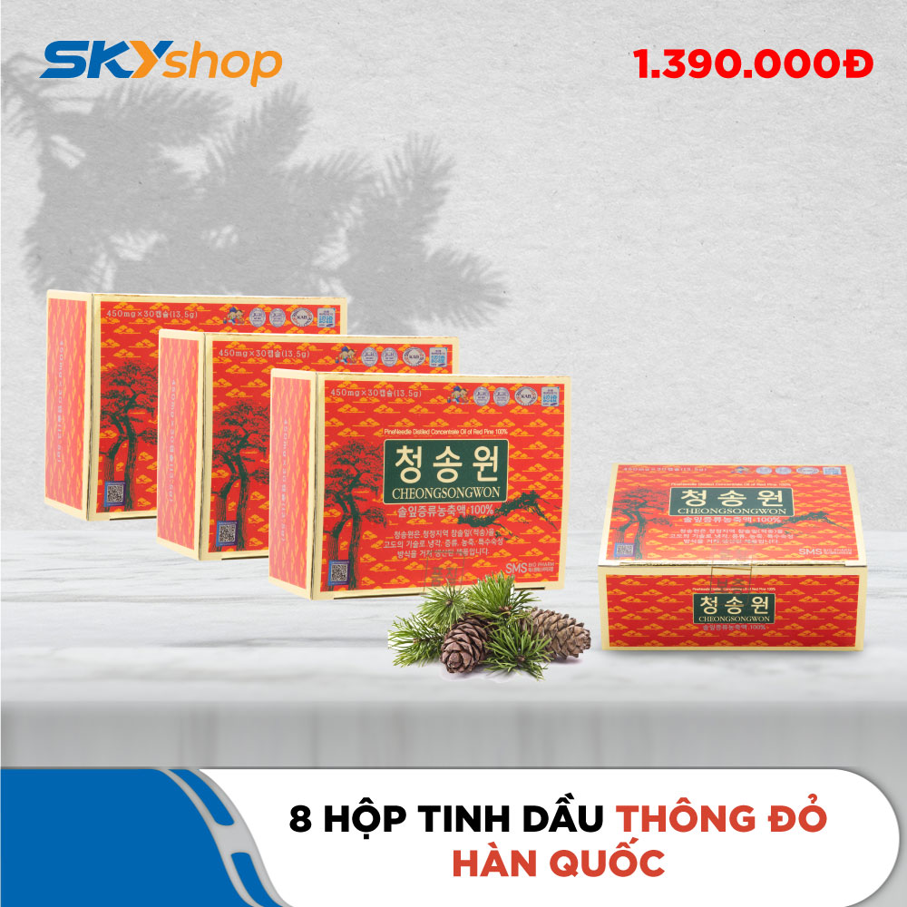 8 hộp tinh dầu thông đỏ Hàn Quốc Cheong Song Won (30 viên/hộp)