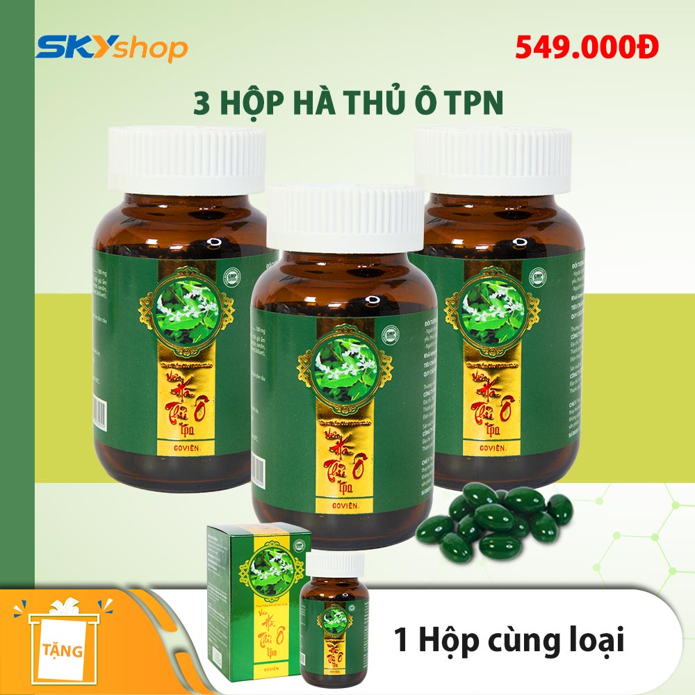 3 Hộp Viên Hà Thủ Ô TPN (60 viên/hộp) - Tặng 1 Hộp Viên Hà Thủ Ô TPN cùng loại - Hỗ trợ đen tóc tăng cường khí huyết
