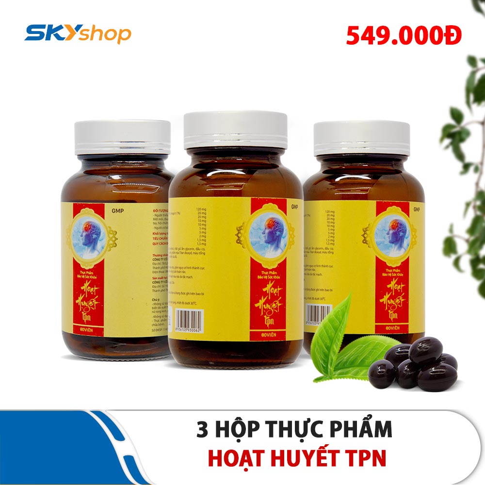3 hộp thực phẩm bảo vệ sức khỏe hoạt huyết TPN (60 viên/hộp)