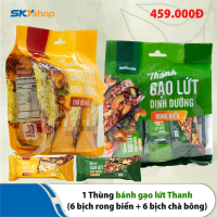 1 Thùng bánh gạo lứt Thanh (6 bịch rong biển + 6 bịch chà bông) 
