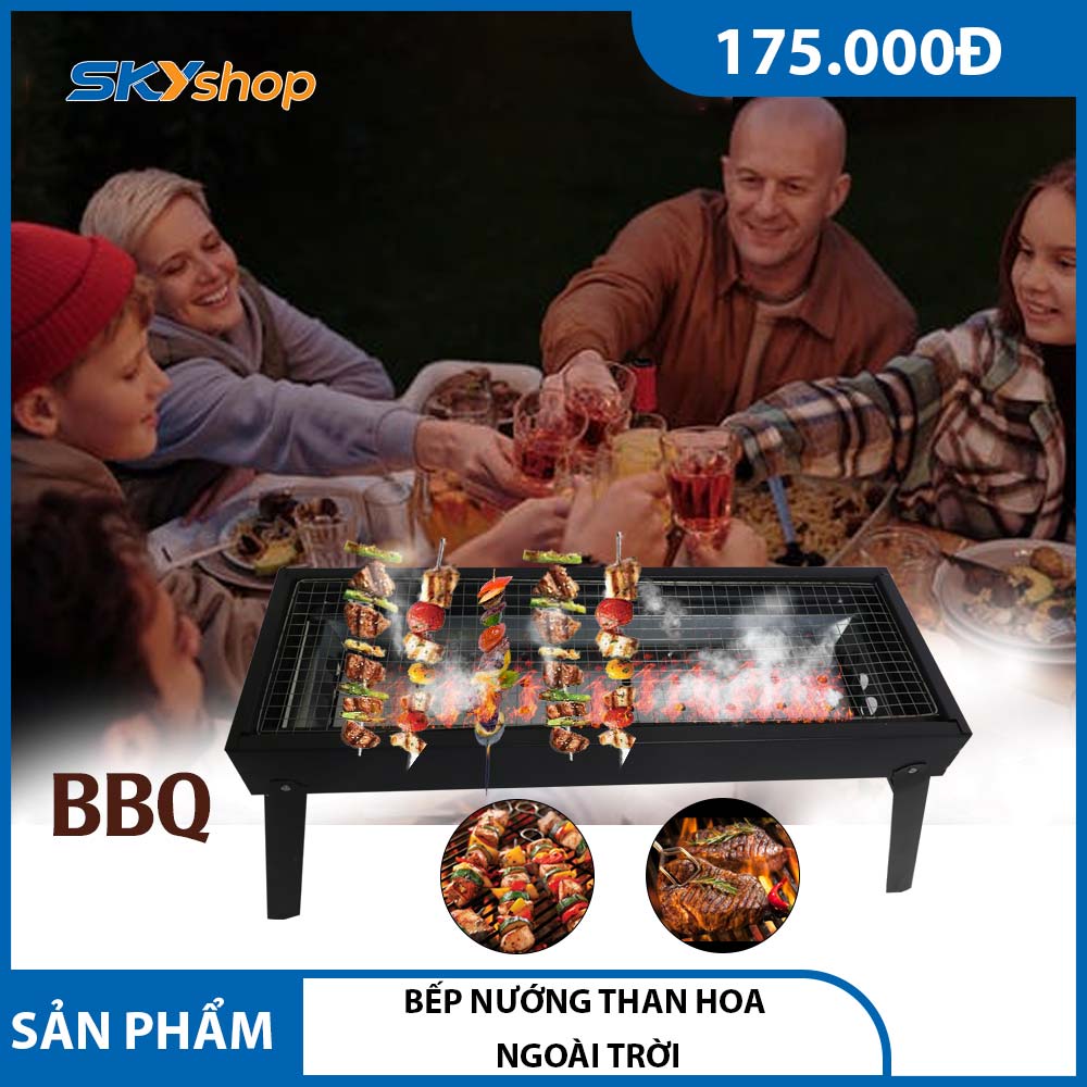 Bếp nướng than hoa BBQ ngoài trời cao cấp Minh Hiếu