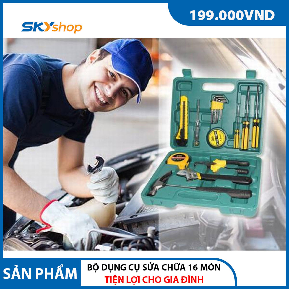 Bộ dụng cụ sửa chữa đa năng 16 món tiện lợi cho gia đình