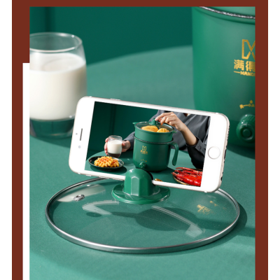 Nồi lẩu ca nấu mì mini chống dính dung tích 1.8L kèm khay hấp