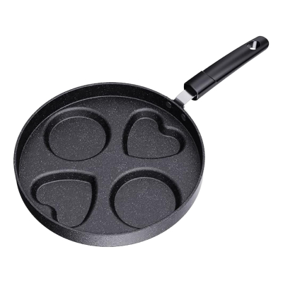 Chảo vân đá chiên trứng hambuger 4 ngăn tiện dụng