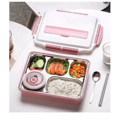 Hộp cơm inox 5 ngăn có nắp đậy Lunch Box an toàn và tiện lợi