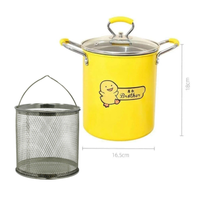 Nồi chiên ngập dầu chống dính mini vịt vàng kèm rổ  - Hàng chính hãng