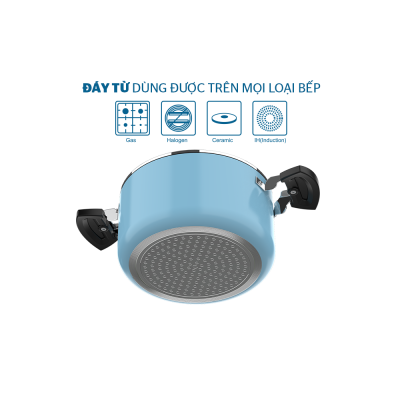 Bộ 2 Nồi 1 Chảo Chống Dính Đáy Từ SUNHOUSE SHG77MB - Tặng nồi inox SUNHOUSE 5 đáy 16cm SHG788-16