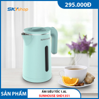 Ấm siêu tốc Inox 2 lớp 1.8L SUNHOUSE SHD1351 - Hàng chính hãng