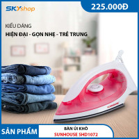 Bàn ủi khô SUNHOUSE SHD1072 - Nhiệt độ linh hoạt cho từng loại vải