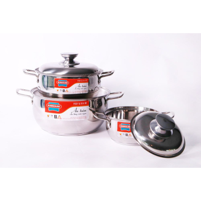 Bộ 3 nồi Inox 3 đáy SUNHOUSE SH335 - Hàng chính hãng