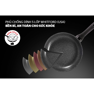 Chảo đá hoa cương đáy từ SUNHOUSE SFP28B 28cm - Hàng chính hãng