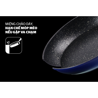 Chảo đá hoa cương đáy từ SUNHOUSE SFP24B màu xanh - Hàng chính hãng