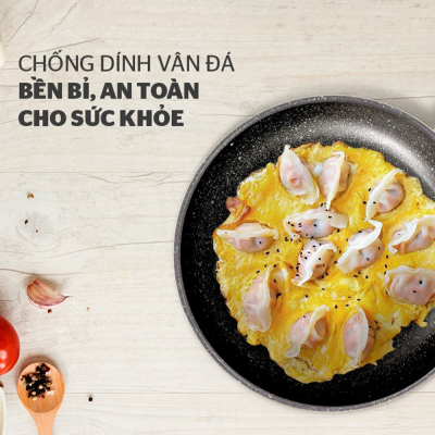 Chảo đá hoa cương đáy từ SUNHOUSE SFP28B 28cm - Hàng chính hãng