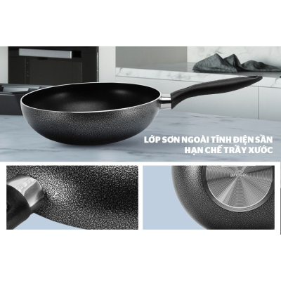 Chảo sâu chống dính dung tích 24cm SUNHOUSE SHS24 - Hàng chính hãng