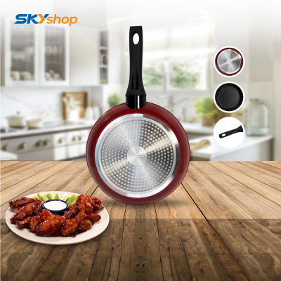 Chảo đá hoa cương đáy từ SUNHOUSE SFP26B màu đỏ - Hàng chính hãng