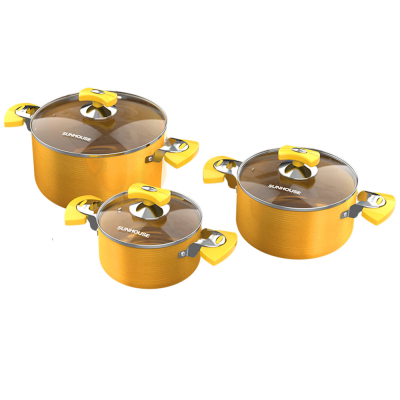 Bộ 3 nồi Anod đáy từ SUNHOUSE SHG7734M - Hàng chính hãng