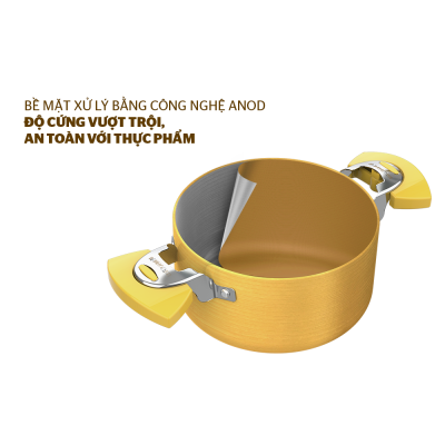 Bộ 3 nồi anod đáy từ SUNHOUSE SHG7734M - TẶNG máy xay sinh tố SUNHOUSE SHD5112