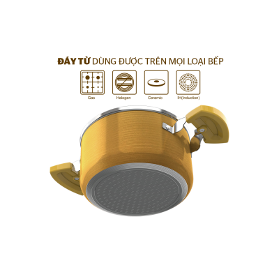 Bộ 3 nồi Anod đáy từ SUNHOUSE SHG7734M - Hàng chính hãng