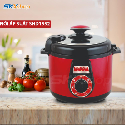 Nồi áp suất điện đa năng SUNHOUSE SHD1552 - Đỏ