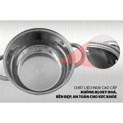 Nồi Inox 3 Đáy 24cm SUNHOUSE SH22124 - Hàng chính hãng